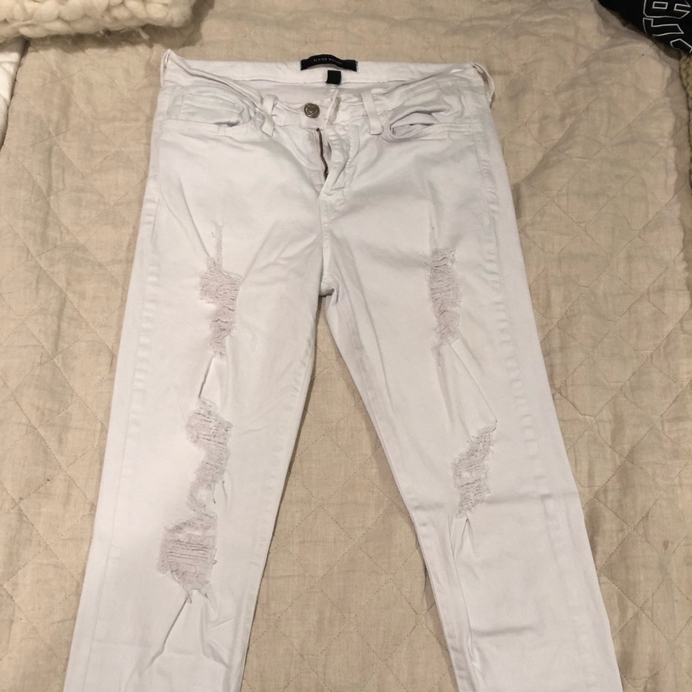 Flying Monkey White Ripped Jeans
